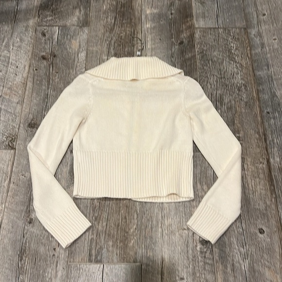 Abercrombie & Fitch Cream Zip-Up Collared Cardigan NWT - Picture 9 of 11